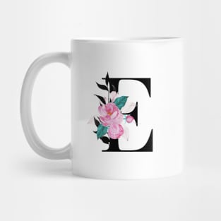 Floral Monogram E Mug